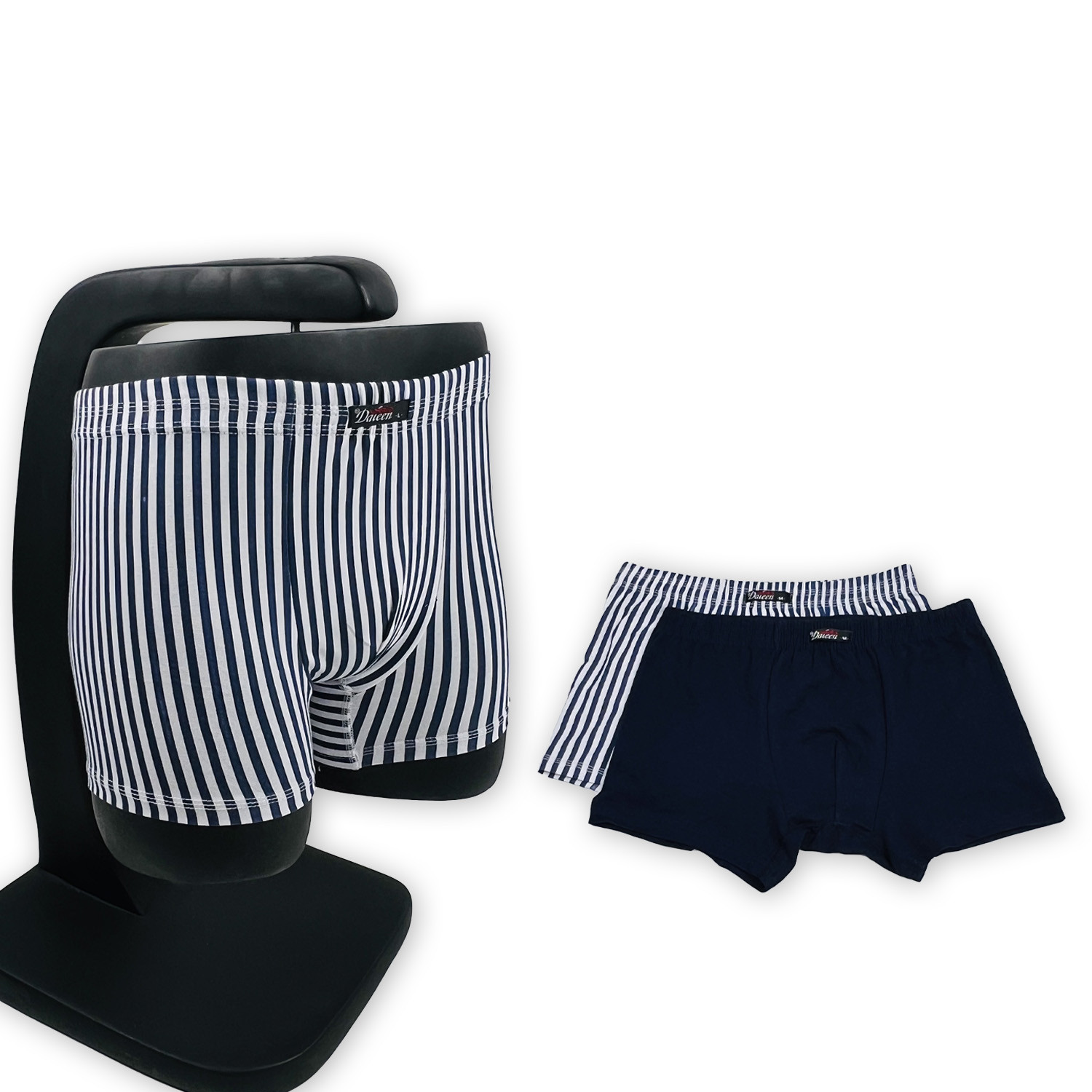 سيت بوكسر قطن ليكرا كحلي مع مقلم DAL115V3