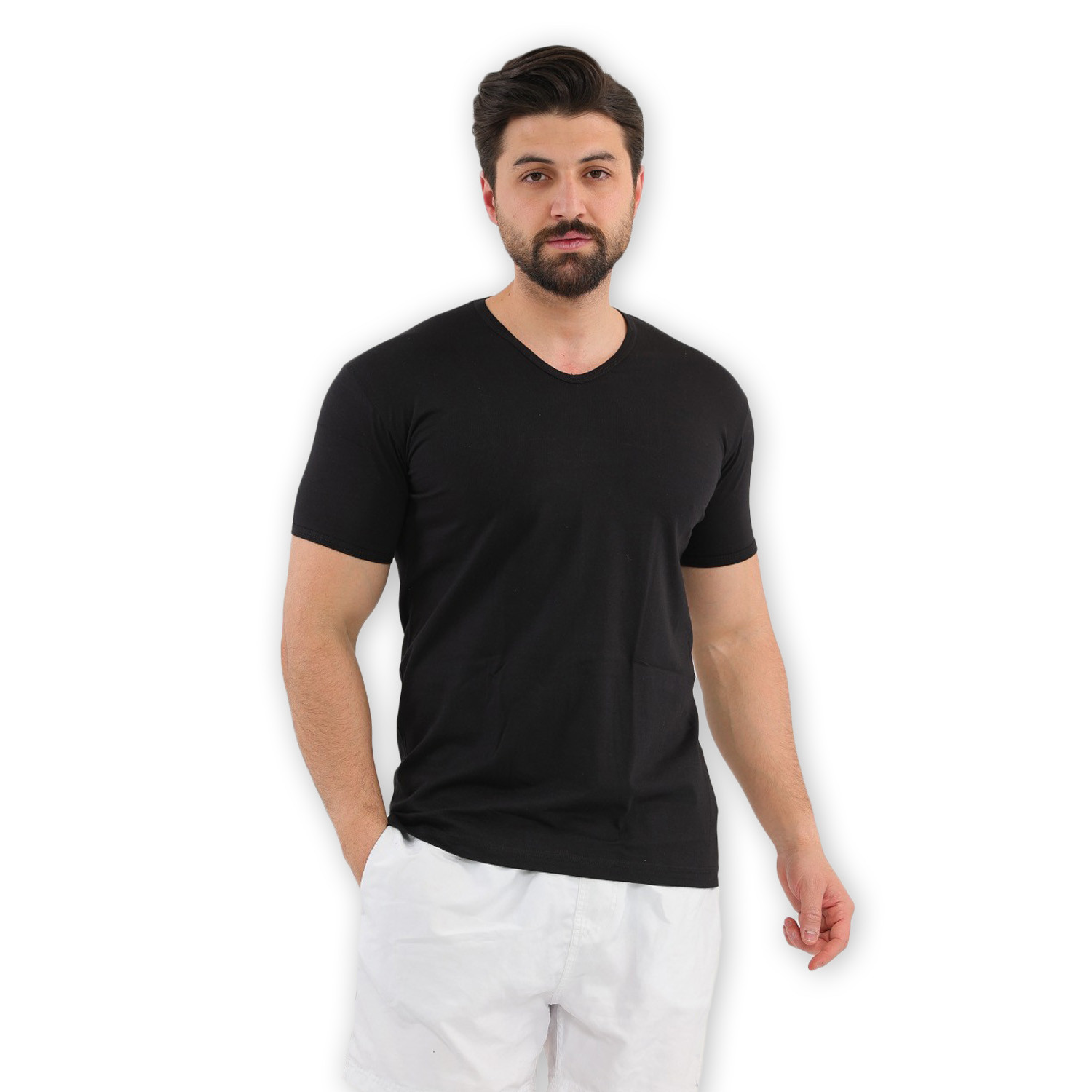 فانيلة نصف كم ياقة سبعة قطن DAL007V2