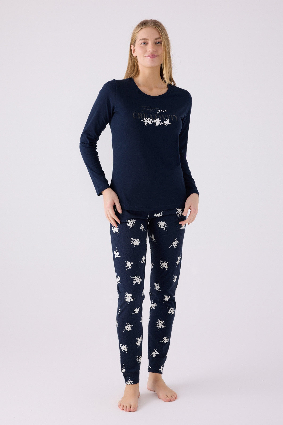 طقم بجامة كم طويل نسائي AR3055